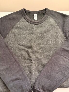 Alternative Men's Two-Tone Charcoal Gray Crewneck Sweatshirt